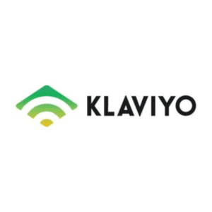 Klaviyo logo featuring a stylized blue "K" with a modern, geometric design on a white background.