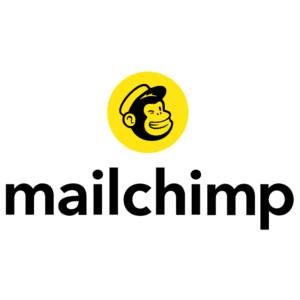 Mailchimp logo featuring a smiling chimpanzee wearing a mail carrier hat.