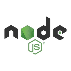 Node.js logo featuring a hexagon with the text "Node.js" inside, styled in green tones.