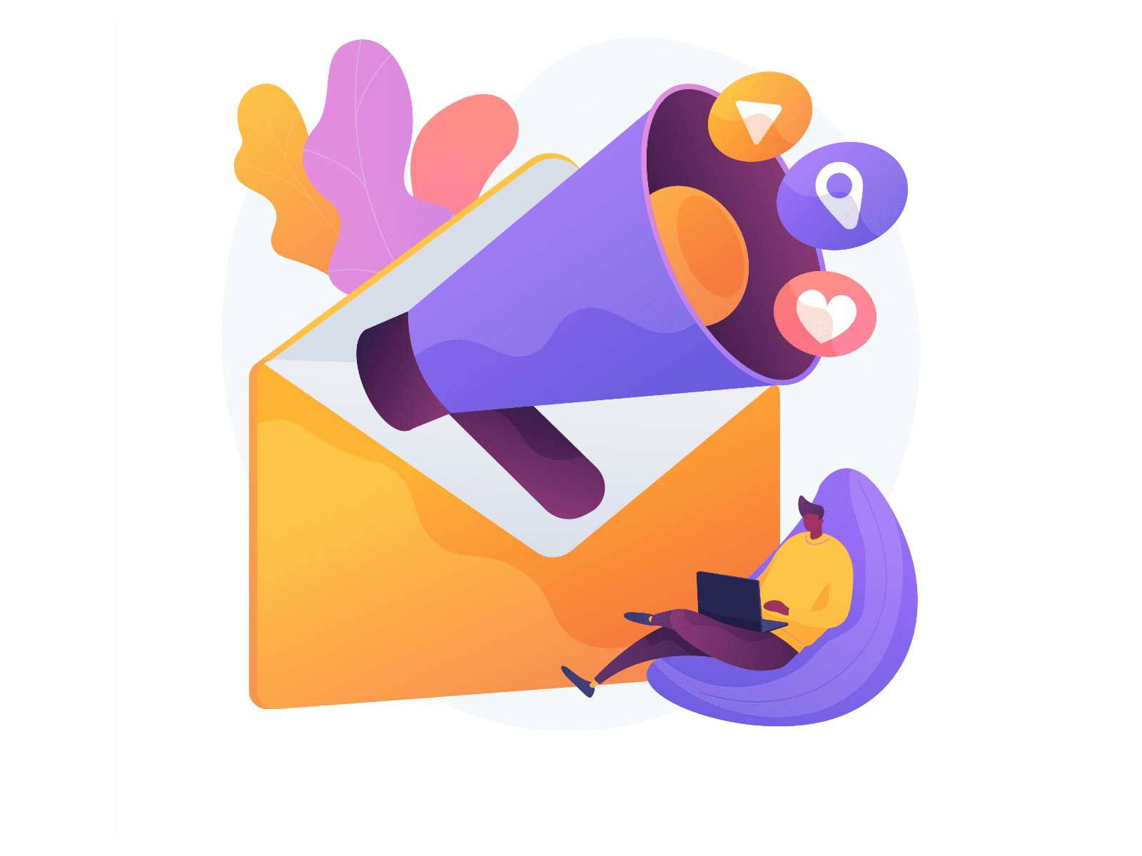 Illustration of a person reaching out to connect with others, symbolizing cold outreach communication.