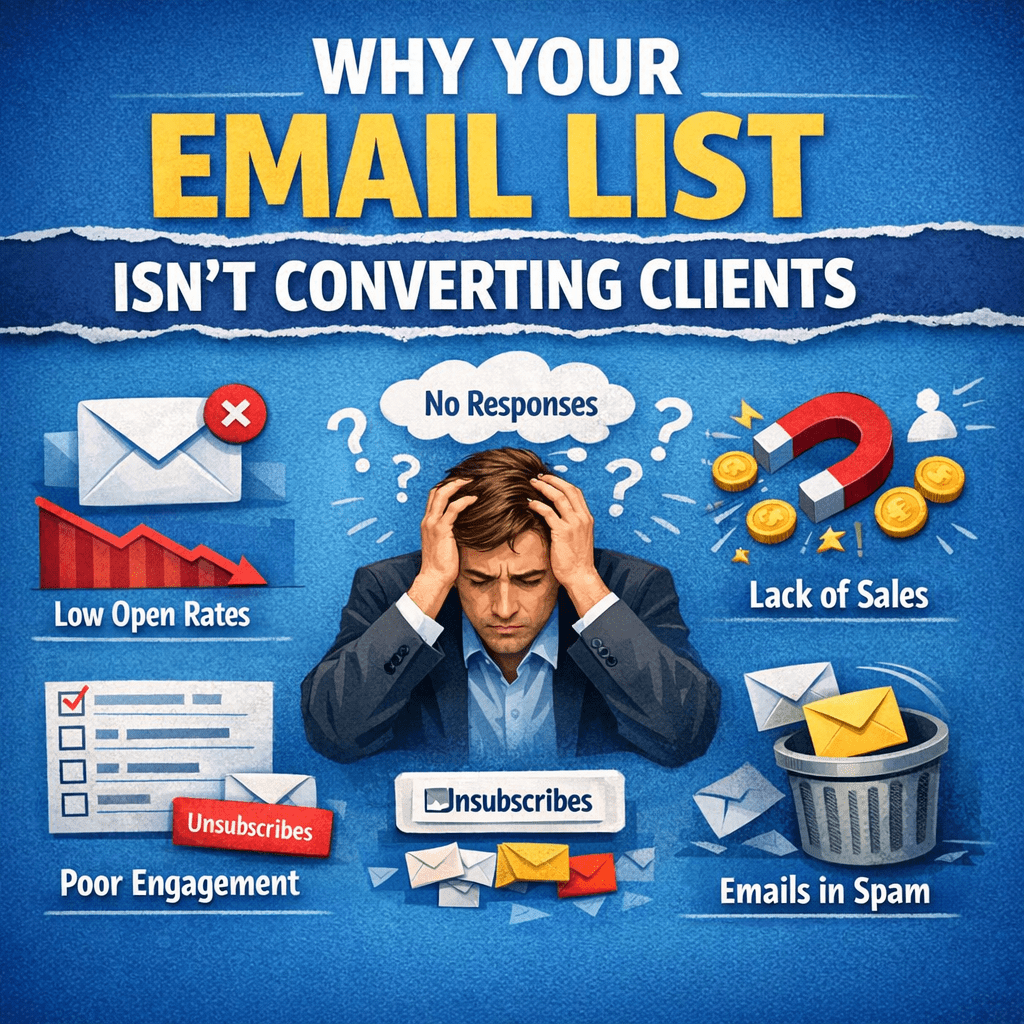 Graph showing an email list with zero conversions, indicating no recipients clicked or engaged with the email campaign.