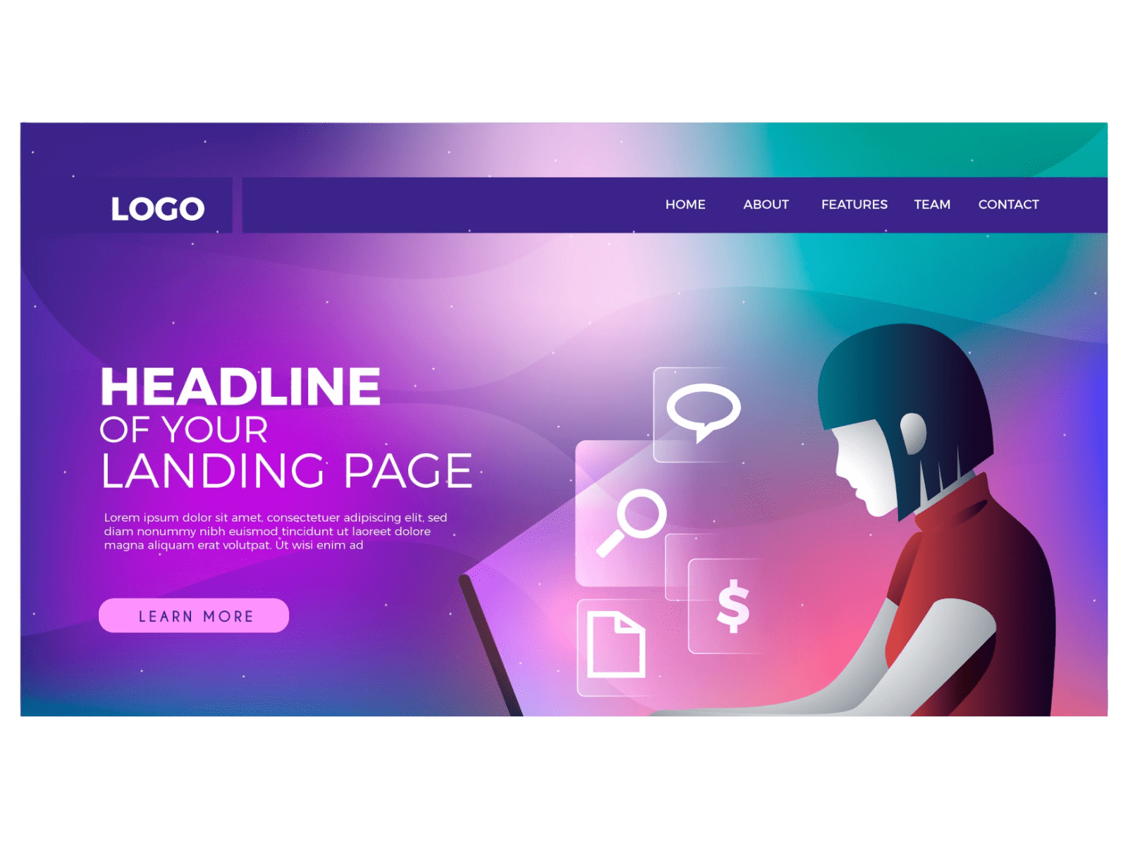 Screenshot of a modern website homepage showcasing a clean, minimalist design with vibrant colors, clear navigation menu, and responsive layout elements.
