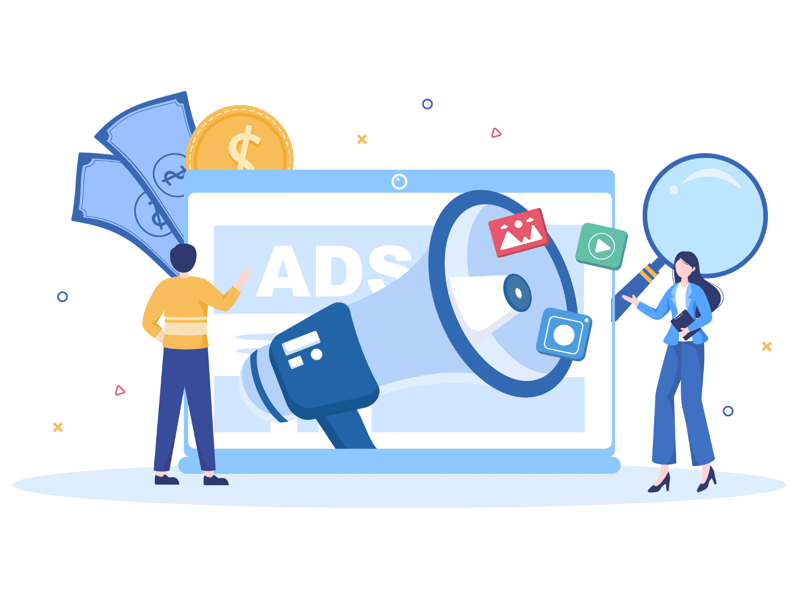 Screenshot of a webpage displaying paid advertisements with highlighted results and performance metrics.