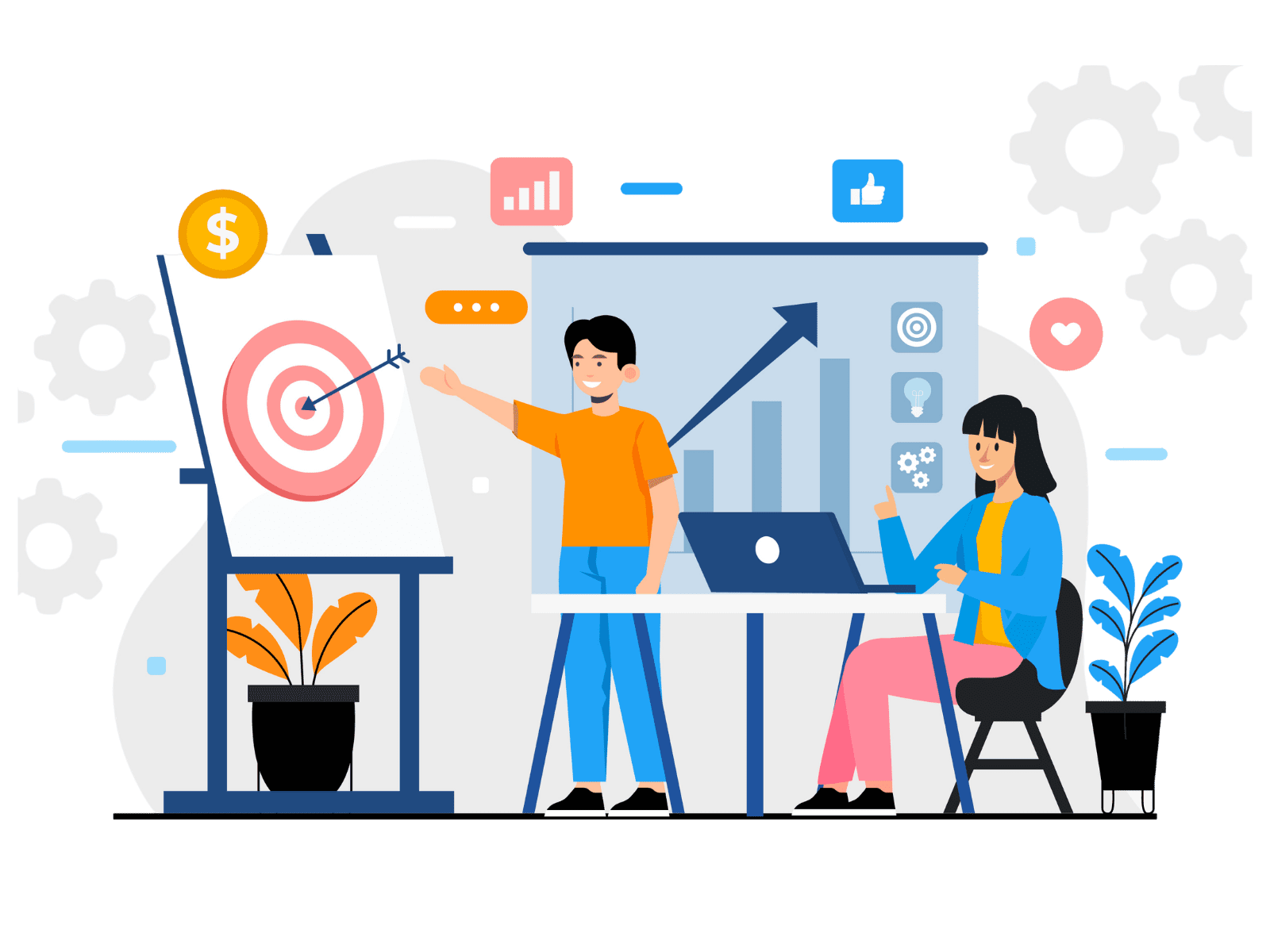 A diverse group of professional coaches engaged in a collaborative marketing strategy meeting.