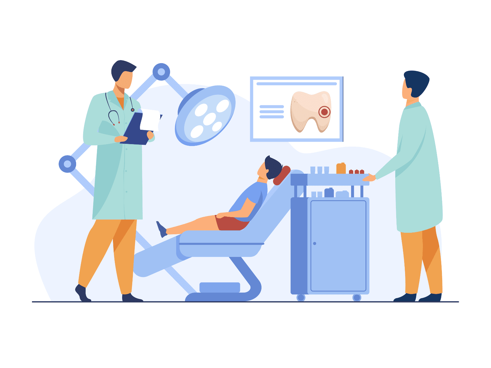 who-is-dental-marketing-for Graphic titled "Who is Dental Marketing For?" displaying diverse dental professionals and icons of marketing tools like charts and social media symbols.